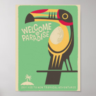 Poster Bem-vindo ao paraíso vintage