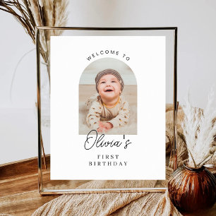 Poster Bem-vindo ao primeiro aniversário com foto persona