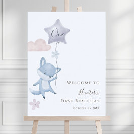 Poster Bem-vindo ao Primeiro Aniversário da Raposa Fofa V