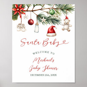 Poster Bem-vindo ao Santa Baby Férias Natal Bebê Chuveiro