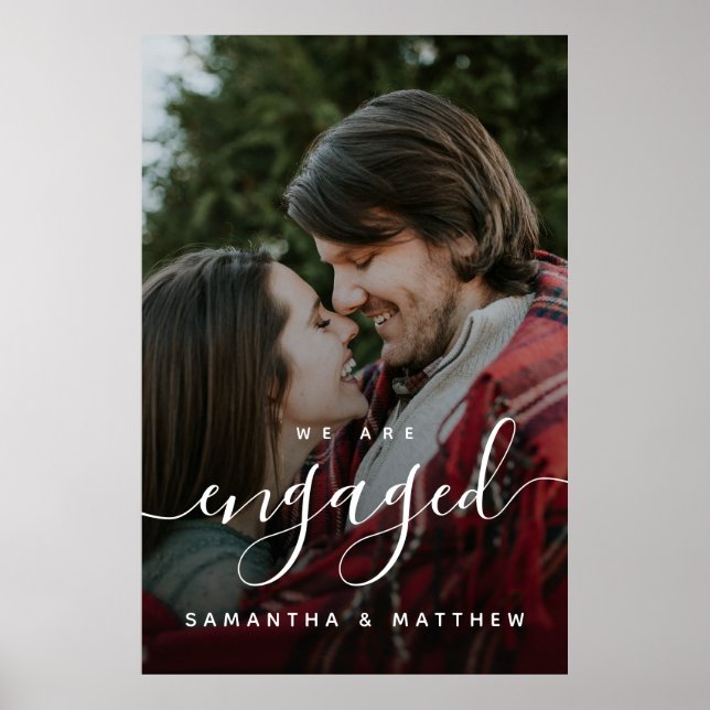 Poster Bem-vindo ao Sinal de Festa de noivado com Foto (Frente)