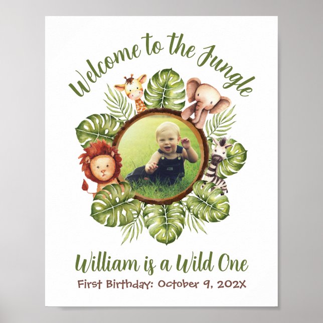 Poster Bem-vindo ao Sinal Safari de Foto Selvagem Selvage (Frente)