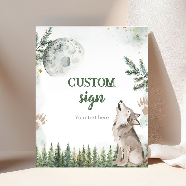 Poster Bem-vindo ao The Pack Forest Wolf Custom Sign Post (Criador carregado)
