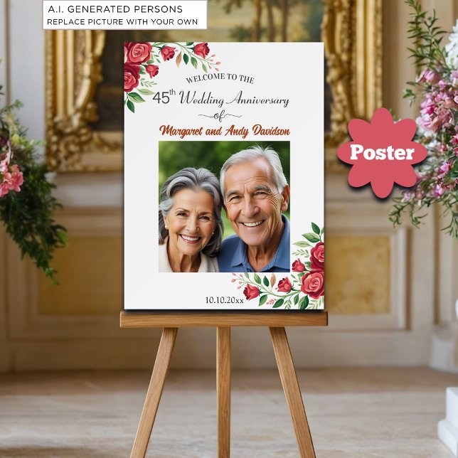 Poster Bem-vindo às Rosas Rosadas de 45º Aniversário de C (Criador carregado)