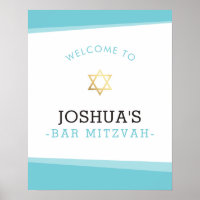 BEM-VINDO bar mitzvah simples azul-turquesa