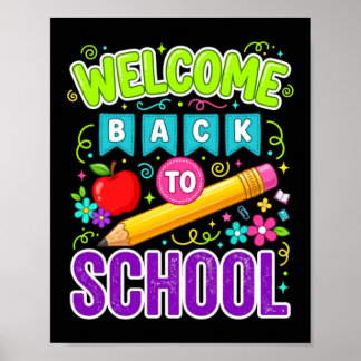 Poster Bem-vindo de Volta à Escola Primeiro Dia de Aula