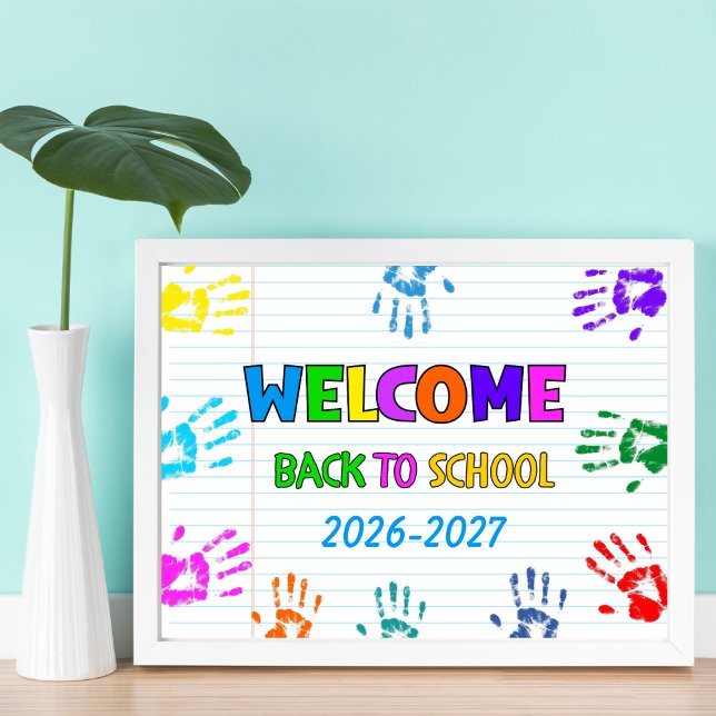 Poster Bem-vindo de Volta à Escola Primeiro Dia de Aula  (Criador carregado)