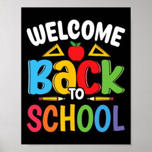 Poster Bem-vindo de Volta à Escola Professor Aluno Primei
