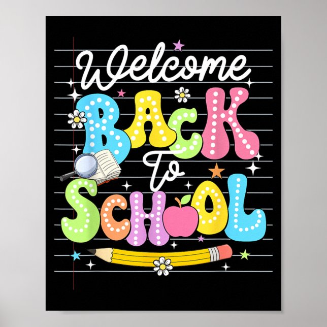 Poster Bem-vindo de Volta à Escola Professor Crianças Pri (Frente)