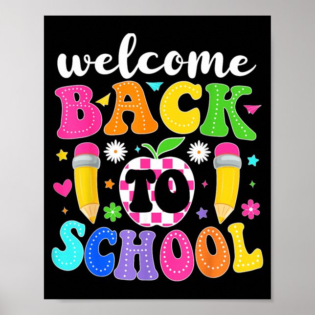 Poster Bem-vindo de Volta à Escola Professor Feliz Primei (Frente)