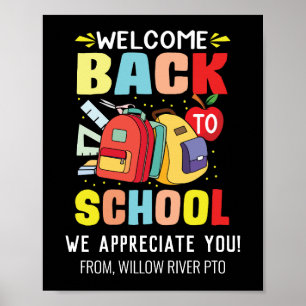 Poster Bem-vindo de Volta à Escola – Sala de Aula Brilhan
