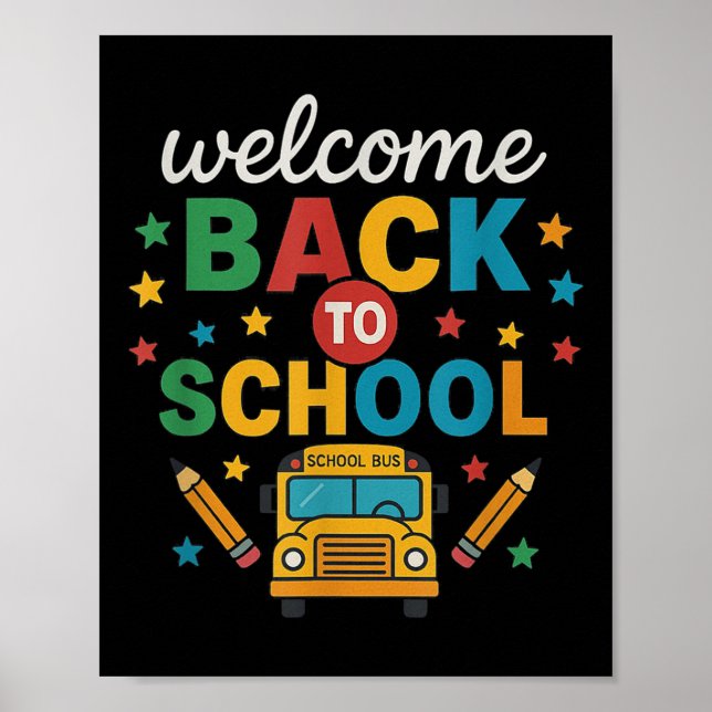 Poster Bem-vindo de Volta ao Autocarro Escolar 1º Dia de  (Frente)