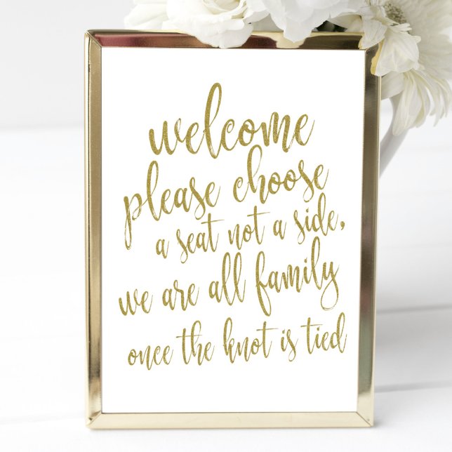 Pôster Bem-vindo Escolha um assento não um sinal Dourado  (Criador carregado)