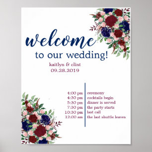 Poster bem-vindo floral