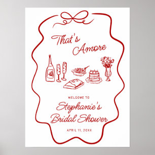 Poster Bem-vindo Quadro de Rabiscos That's Amore Vermelho