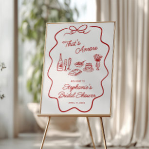 Poster Bem-vindo Quadro de Rabiscos That's Amore Vermelho