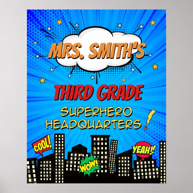 Poster Bem-vindos à sala de aula do Quartel General Super (Frente)