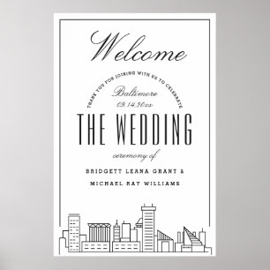 Poster Bem-vindos ao nosso Casamento Baltimore!