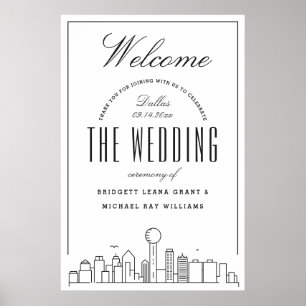 Poster Bem-vindos ao nosso casamento Dallas!