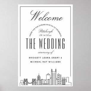Poster Bem-vindos ao nosso casamento em Pittsburgh!