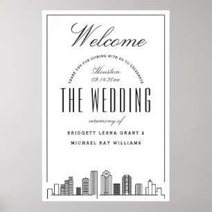 Poster Bem-vindos ao nosso Casamento Houston!