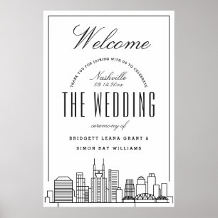 Poster Bem-vindos ao nosso casamento Nashville!
