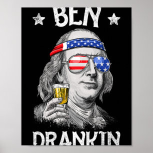 Poster Ben Drankin 4 de Julho Benjamin Franklin Homens Mu