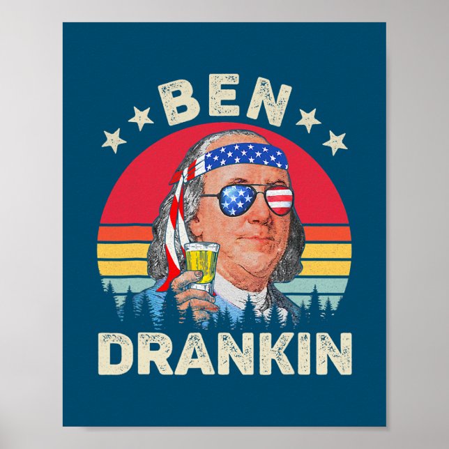 Poster Ben Drankin 4 De Julho Benjamin Franklin Men (Frente)