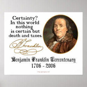 Pôster Ben Franklin - certeza