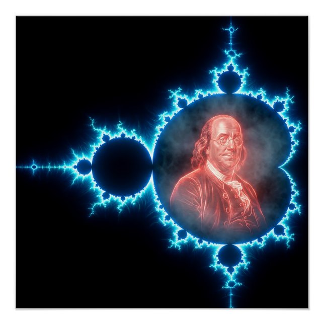 Pôster Ben Franklin Mandelbrot Fractal (Frente)