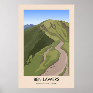 Poster Ben Lawers Munros da Escócia Cartaz de Viagem
