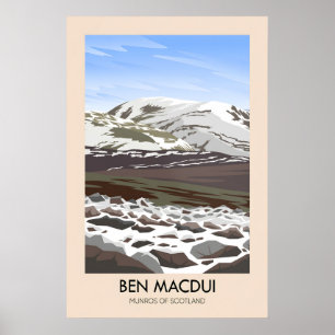 Poster Ben Macdui Munros da Escócia Cartaz de Viagem