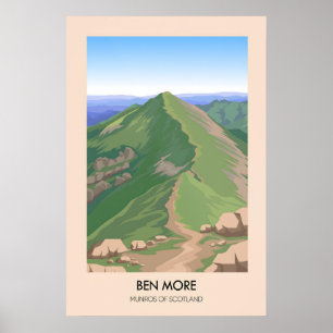 Poster Ben More Munros da Escócia Cartaz de Viagem