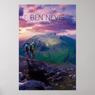 Poster Ben Nevis Cartaz de Viagem Escócia Noite