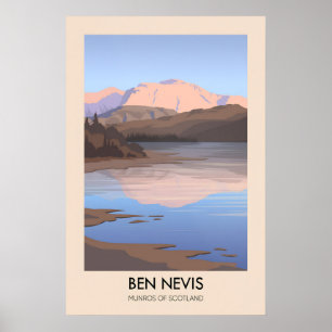 Poster Ben Nevis Munros da Escócia Cartaz de Viagem