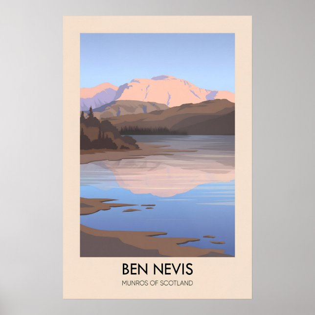 Poster Ben Nevis Munros da Escócia Cartaz de Viagem (Frente)