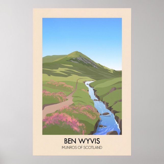 Poster Ben Wyvis Cartaz dos Munros da Escócia (Frente)