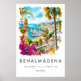 Poster Benalmadena Aquarela 1