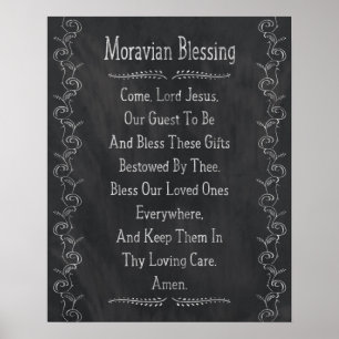 Poster Bênção de Moravian - oração velha de Salem