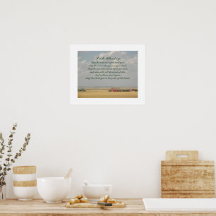 Poster Bênção Irlandesa Campos de Trigo Dourado Inspirado