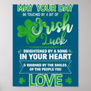 Poster Bênção Irlandesa Citações Sortudas Provérbios Dia