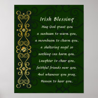 Bênção Irlandesa - Elegante Design Verde Escuro Do