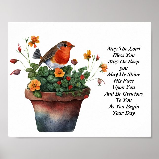 Poster Bênçãos diárias dos números 6:24-26 (Frente)