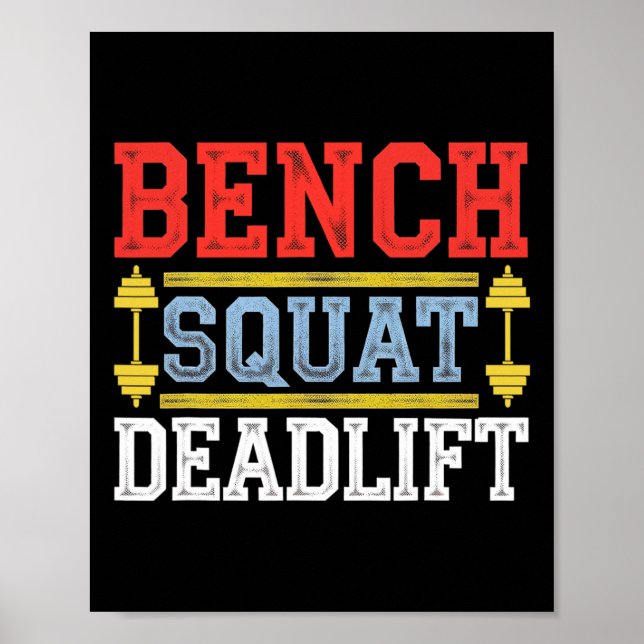 Poster Bench Squat Deadlevantar Barbell Bodybuilding 1 (Frente)