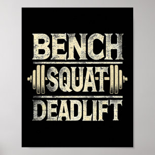 Poster Bench Squat Deadlifo Barbell Bodybuilding