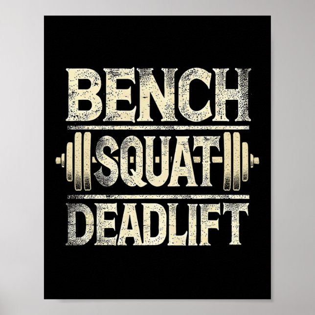 Poster Bench Squat Deadlifo Barbell Bodybuilding (Frente)