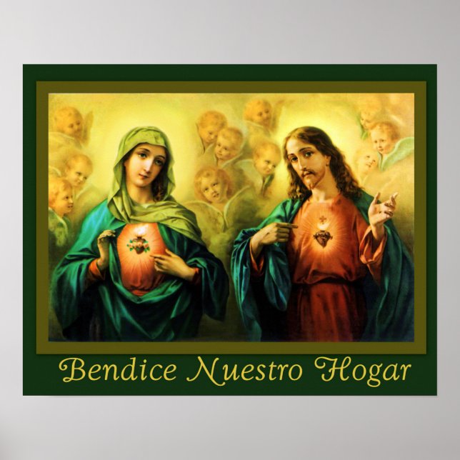 Poster Bendicion del Hogar Sagrado e Inmaculado Corazon (Frente)