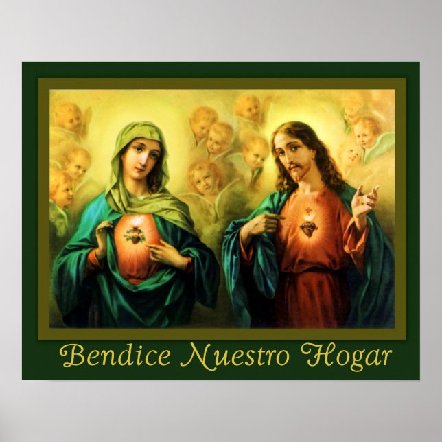 Poster Bendicion del Hogar Sagrado e Inmaculado Corazon (Frente)
