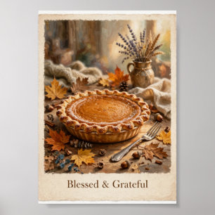 Poster Bendito e Grato — Arte de Parede para Cozinha de C
