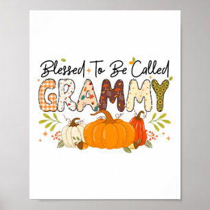 Poster Bendito Grammy Abóbora Outono Outono Dia de Ação d